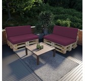 Set de 2 Coussins pour Palette 120x80 + 120x40, Violet