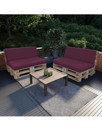 Set de 2 Coussins pour Palette 120x80 + 120x40, Violet