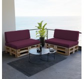 Set de 2 Coussins pour Palette 120x80 + 120x40, Violet