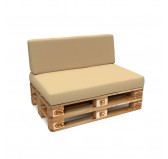 Set de 2 Coussins pour Palettes Imperméable 120x80 + 120x40 Beige