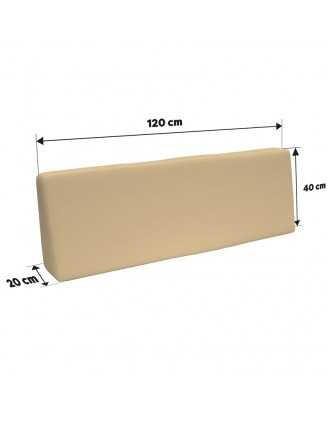 Set de 2 Coussins pour Palettes Imperméable 120x80 + 120x40 Beige