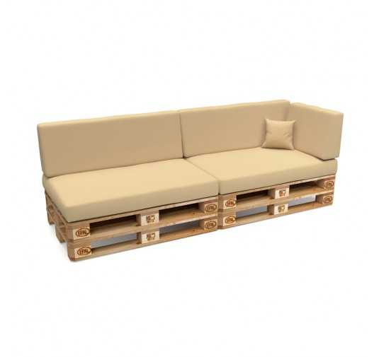 Set de 6 Coussins pour Palettes Imperméable 120x80 + 120x40 Beige
