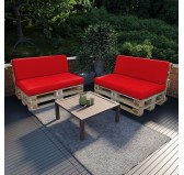 Coussin de Siège pour Palettes Imperméable 120x80x15 Rouge