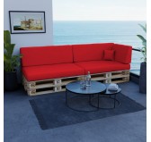 Coussin de Siège pour Palettes Imperméable 120x80x15 Rouge