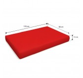 Set de 8 Coussins pour Palettes Imperméable 120x80 + 120x40 Rouge