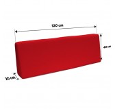 Set de 8 Coussins pour Palettes Imperméable 120x80 + 120x40 Rouge