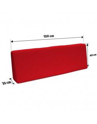 Set de 8 Coussins pour Palettes Imperméable 120x80 + 120x40 Rouge