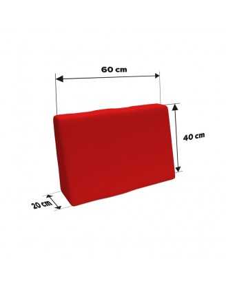 Set de 8 Coussins pour Palettes Imperméable 120x80 + 120x40 Rouge