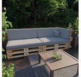Coussin de Siège pour Palettes Imperméable 120x80x15 Gris
