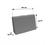 Coussin de Latéral pour Palettes Imperméable 60x40x20/10 Gris
