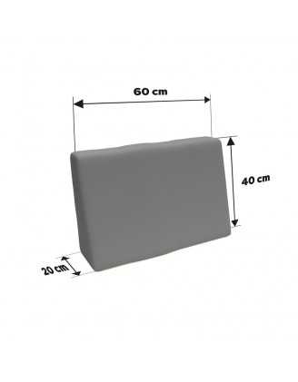 Coussin de Latéral pour Palettes Imperméable 60x40x20/10 Gris