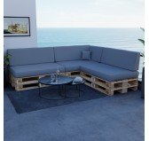 Coussin de Latéral pour Palettes Imperméable 60x40x20/10 Gris
