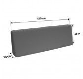 Set de 2 Coussins pour Palettes Imperméable 120x80 + 120x40 Gris