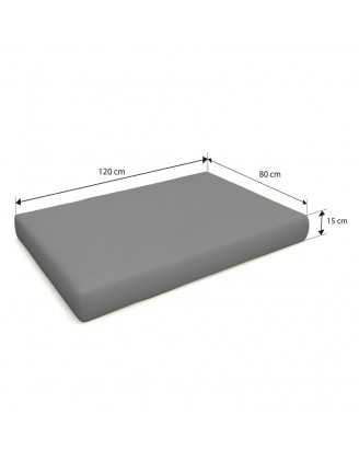 Set de 2 Coussins pour Palettes Imperméable 120x80 + 120x40 Gris