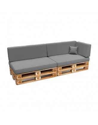 Set de 6 Coussins pour Palettes Imperméable 120x80 + 120x40 Gris