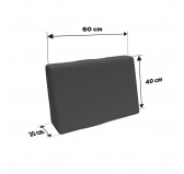 Coussin de Latéral pour Palettes Imperméable 60x40x20/10 Anthracite