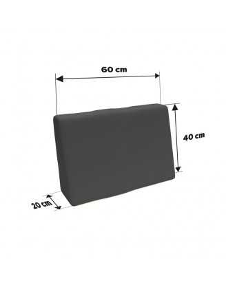 Coussin de Latéral pour Palettes Imperméable 60x40x20/10 Anthracite