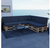 Coussin de Latéral pour Palettes Imperméable 60x40x20/10 Anthracite