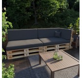 Coussin de Latéral pour Palettes Imperméable 60x40x20/10 Anthracite