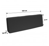 Set de 2 Coussins pour Palettes Imperméable 120x80 + 120x40 Anthracite