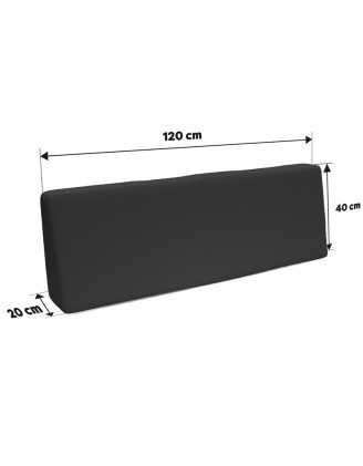 Set de 2 Coussins pour Palettes Imperméable 120x80 + 120x40 Anthracite