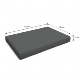 Set de 2 Coussins pour Palettes Imperméable 120x80 + 120x40 Anthracite