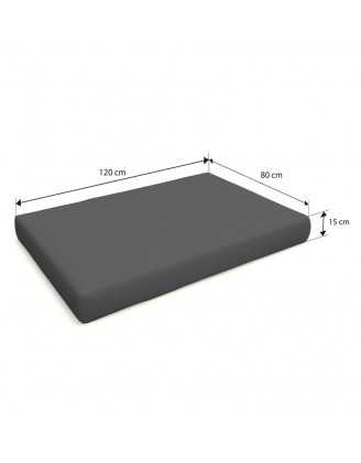 Set de 2 Coussins pour Palettes Imperméable 120x80 + 120x40 Anthracite