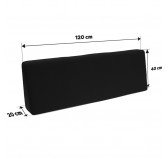 Set de 2 Coussins pour Palettes Imperméable 120x80 + 120x40 Noir