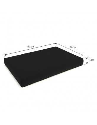 Set de 8 Coussins pour Palettes Imperméable 120x80 + 120x40 Noir