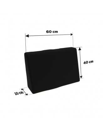 Set de 8 Coussins pour Palettes Imperméable 120x80 + 120x40 Noir