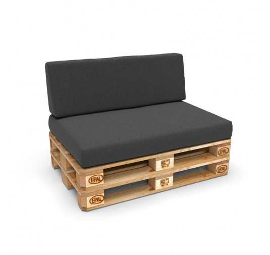 Set de 2 Coussins pour Palettes 120x80 + 120x40 Anthracite