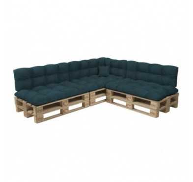 Set de 8 Coussins Matelassés pour Palettes 120x80 + 120x40 Vert Foncé