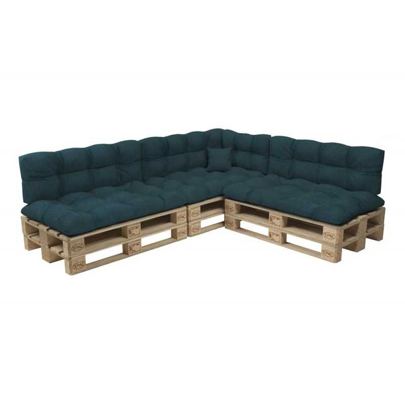 Set de 8 Coussins Matelassés pour Palettes 120x80 + 120x40 Vert Foncé