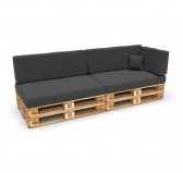 Set de 6 Coussins pour Palettes 120x80 + 120x40 Anthracite