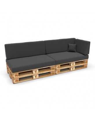 Set de 6 Coussins pour Palettes 120x80 + 120x40 Anthracite