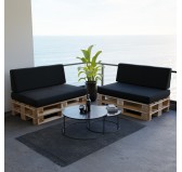Coussin de Siège pour Palettes 120x80x15 Noir