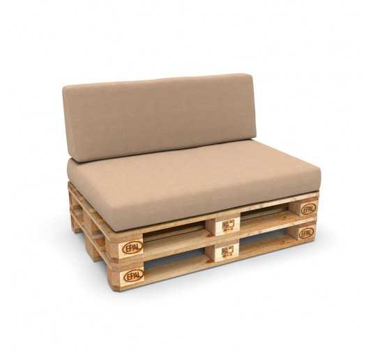 Set de 2 Coussins pour Palettes 120x80 + 120x40 Beige