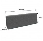Coussin de Dossier pour Palettes 120x40x20/10 Gris