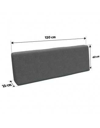 Coussin de Dossier pour Palettes 120x40x20/10 Gris