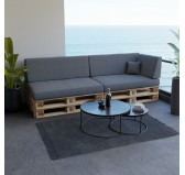 Coussin de Dossier pour Palettes 120x40x20/10 Gris