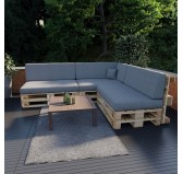 Coussin de Dossier pour Palettes 120x40x20/10 Gris