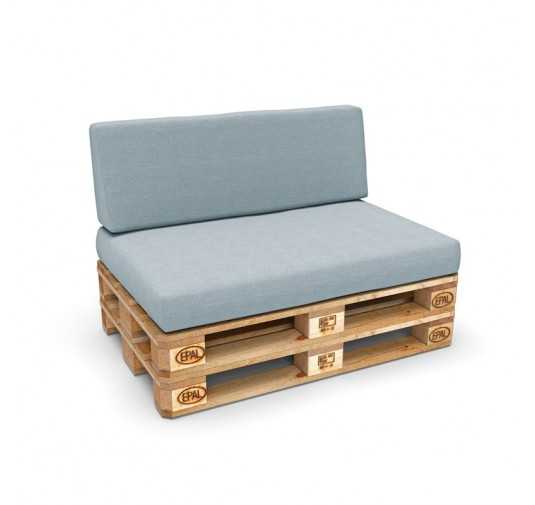 Set de 2 Coussins pour Palettes 120x80 + 120x40 Bleu