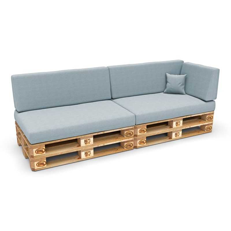 Set de 6 Coussins pour Palettes 120x80 + 120x40 Bleu