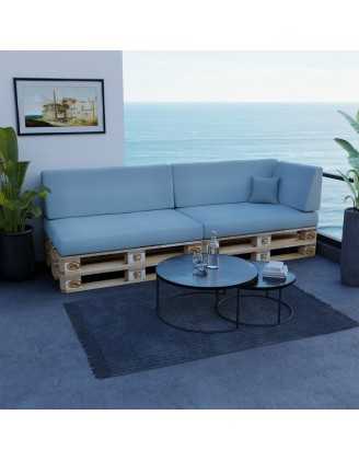 Set de 6 Coussins pour Palettes 120x80 + 120x40 Bleu