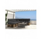 Set de 8 Coussins Matelassés pour Palettes 120x80 + 120x40 Anthracite