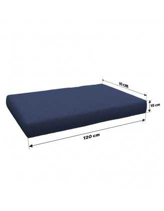 Coussin de Siège pour Palettes 120x80x15 Bleu Foncé