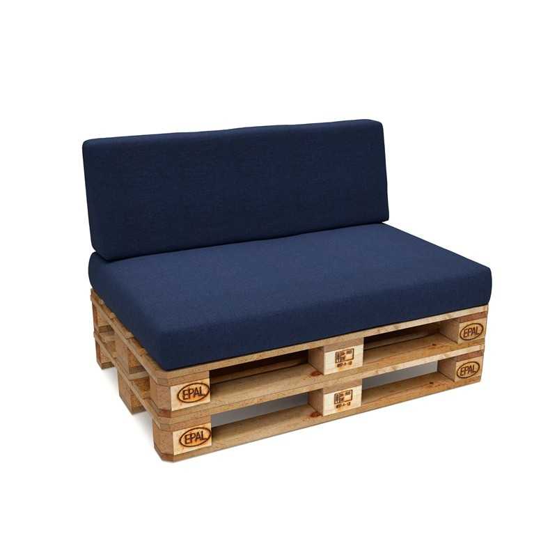 Set de 2 Coussins pour Palettes 120x80 + 120x40 Bleu Foncé
