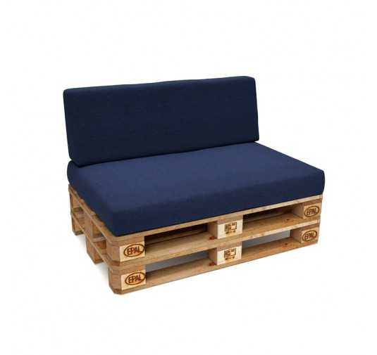 Set de 2 Coussins pour Palettes 120x80 + 120x40 Bleu Foncé