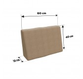 Housse pour coussin latéral de palette, 60×40 cm, beige