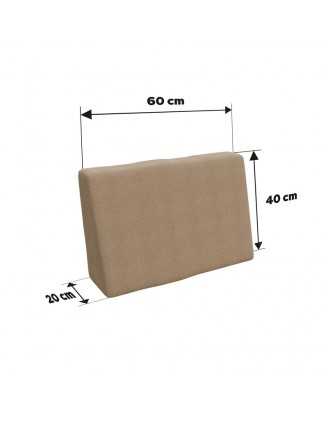 Housse pour coussin latéral de palette, 60×40 cm, beige